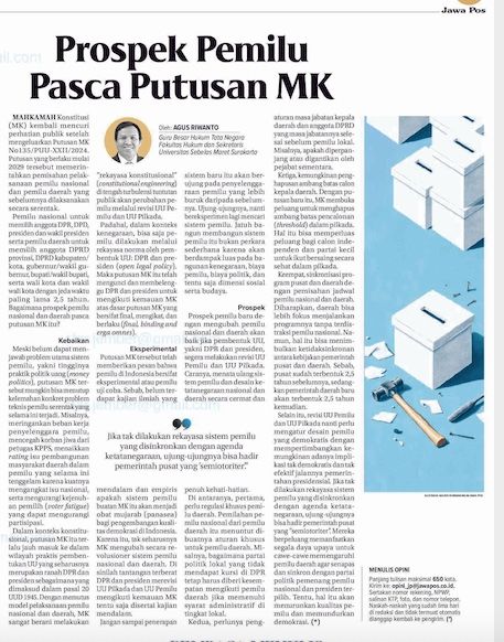 Prospek Pemilu Pasca Putusan MK
